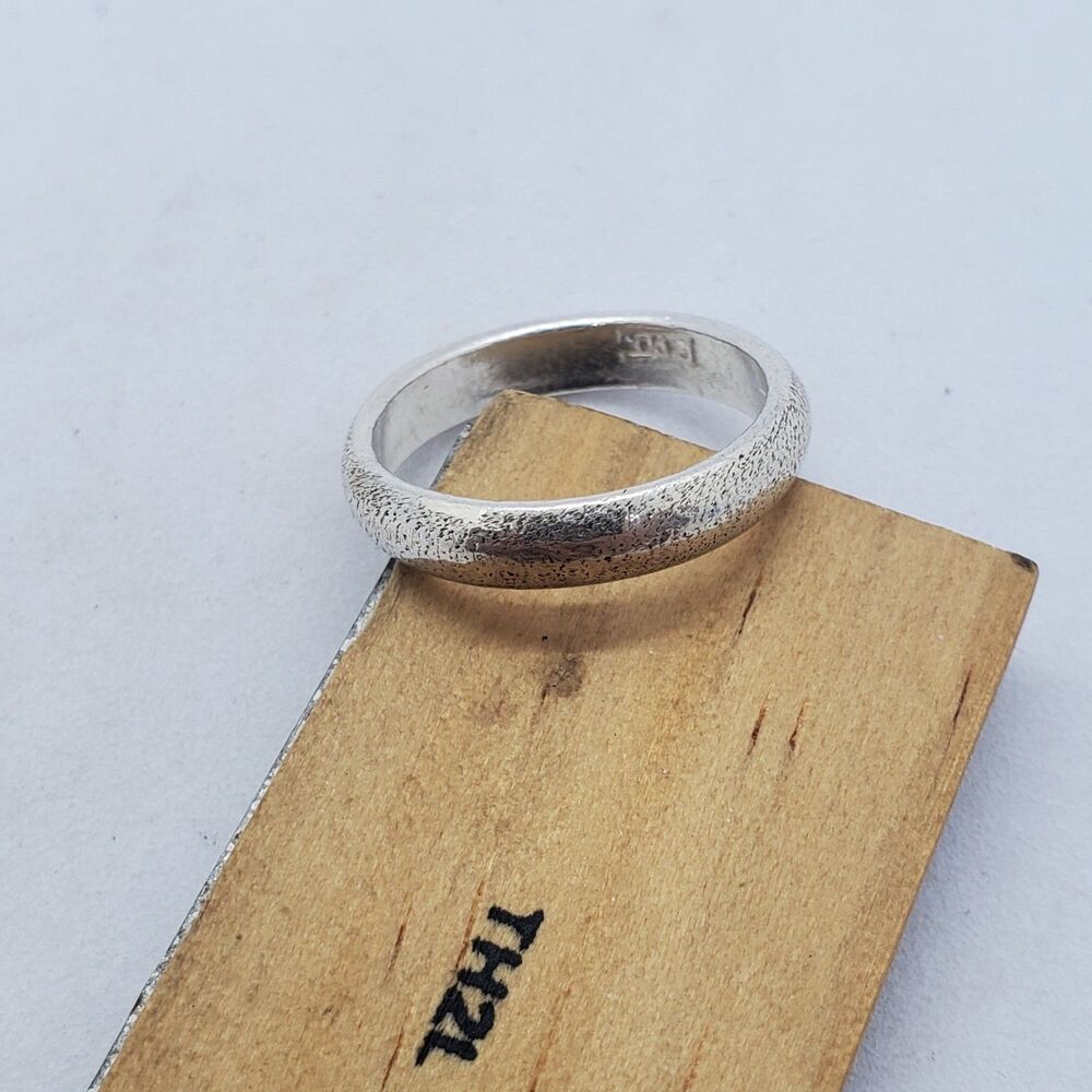 Size 6 Sterling Silver Textured Ring 925